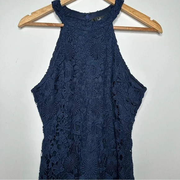 Lulus NWT Navy Love Poem Lace Mini Dress Size Medium - Picture 4 of 13